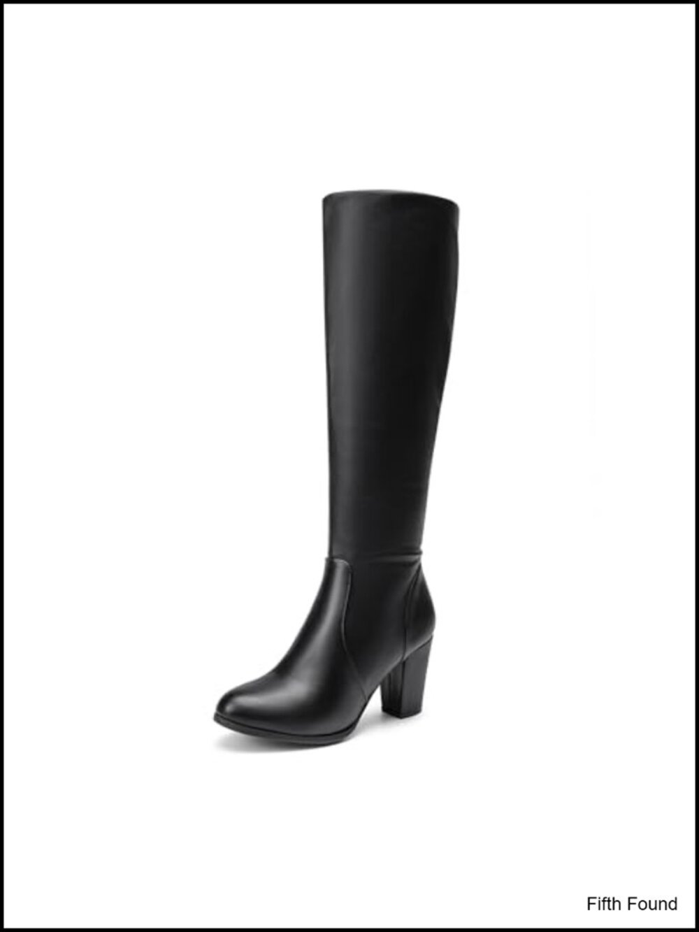 Faux Leather Knee High Riding Boots, Chunky Heel Winter Tall Boots